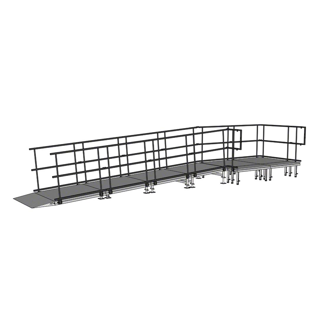 Universal Straight ADA Wheelchair Ramp with Landing for 18